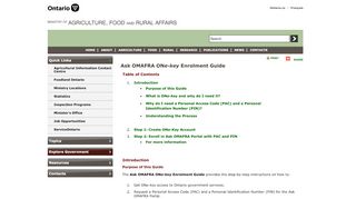 
                            2. Ask OMAFRA ONe-key Enrolment Guide