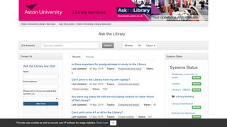 
                            8. Ask the Library - Ask the Library - Aston University Library …