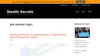 
                            8. ask wonder login | | Stealth Secrets