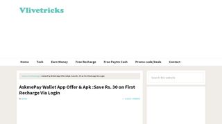 
                            8. AskmePay Wallet App Offer & Apk :Save Rs. 30 on First ...