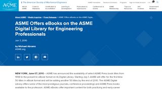 
                            3. ASME Offers eBooks on the ASME Digital Library for ...