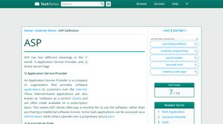 
                            3. ASP (Active Server Page or Application Service Provider) Definition