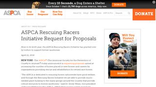 
                            5. ASPCA Rescuing Racers Initiative Request for Proposals | ASPCA