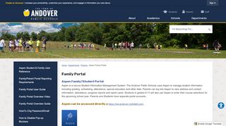 
                            9. Aspen Family Portal - Andover - Andover Public Schools