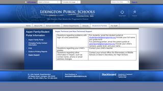 
                            1. Aspen Family/Student Portal Information - Lexington Public Schools