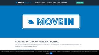 
                            2. Aspen Heights Move-In Information | Resident Portal