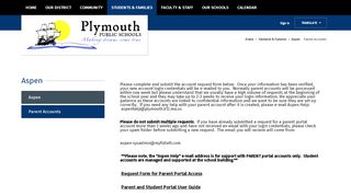 
                            10. Aspen / Parent Accounts - Plymouth Public Schools