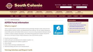 
                            8. ASPEN Portal Information | South Colonie Central School District ...