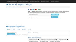 
                            3. Aspen x2 weymouth login