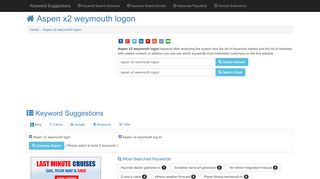 
                            6. Aspen x2 weymouth logon