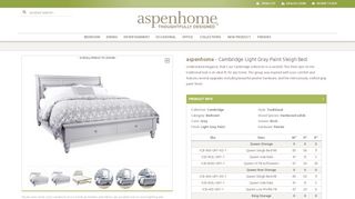 
                            8. Aspenhome Furniture - Cambridge Sleigh Bed