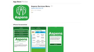 
                            3. Aspens Services Menu on the App Store