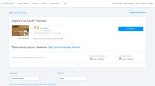 
                            9. Aspire Visa Card® Reviews | Credit Karma