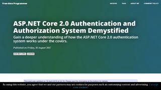 
                            5. ASP.NET Core 2.0 Authentication and Authorization System ...