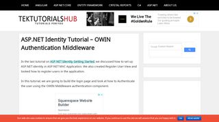 
                            10. ASP.NET Identity Tutorial – OWIN Authentication …