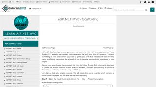 
                            4. ASP.NET MVC - Scaffolding - Tutorialspoint