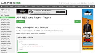 
                            10. ASP.NET Web Pages - Tutorial - w3schools.com