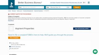 
                            3. Asprient Properties | Complaints | Better Business Bureau® Profile