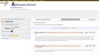 
                            7. ASPSnippets RSS Feed - Browse the Latest Snapshot - RSSing.com