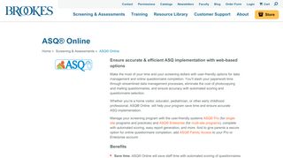 
                            9. ASQ® Online - Brookes Publishing Co.