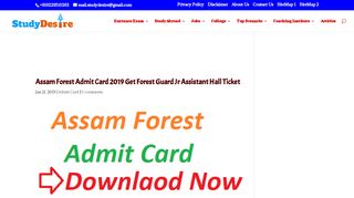 
                            5. Assam Forest Admit Card 2019 - studydesire.com