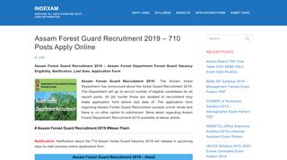 
                            3. Assam Forest Guard Recruitment 2019 - indexam.in