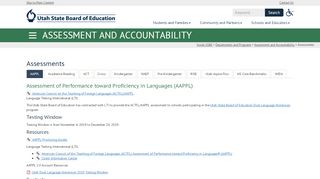 
                            6. Assessments - Utah State Board of Education - Utah.gov