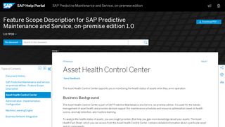 
                            9. Asset Health Control Center - SAP Help Portal