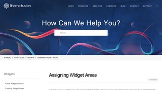 
                            8. Assigning Widget Areas - ThemeFusion