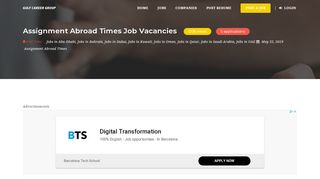 
                            5. Assignment Abroad Times Job Vacancies - Gulf Career Group