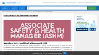 
                            7. Associate Safety and Health Manager (ASHM) - Findcourses.com