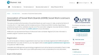 
                            5. Association of Social Work Boards (ASWB) :: Pearson VUE