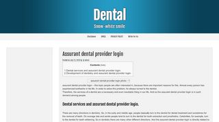 
                            3. Assurant dental provider login – Dental