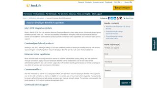 
                            5. Assurant Employee Benefits Acquisition - Sun Life Financial