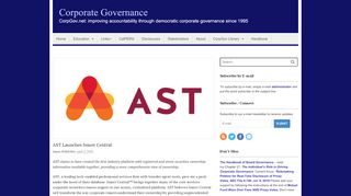 
                            8. AST Launches Issuer Central - Corporate Governance