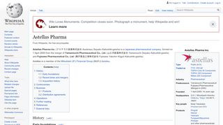 
                            5. Astellas Pharma - Wikipedia