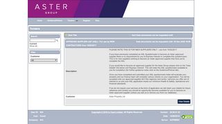 
                            1. Aster Group Electronic Tendering Site - Tenders - Current - In-tend Ltd