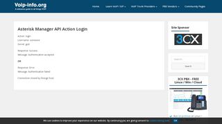 
                            2. Asterisk Manager API Action Login - VoIP-Info