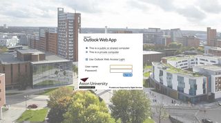 
                            5. Aston University On-Premises Email - Login