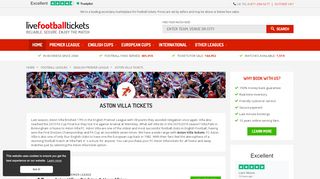 
                            7. Aston Villa Tickets - Book your tickets securely online