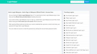 
                            4. Astro Login Malaysia Sign in Details