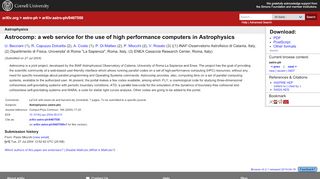 
                            4. Astrocomp: a web service for the use of high performance computers ...