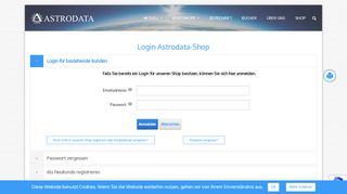 
                            4. Astrodata Shop Login - bei Astrodata