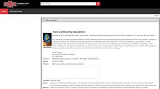 
                            3. ASU Community Education: - mycampus.astate.edu