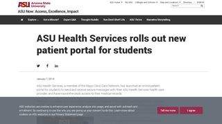 
                            3. ASU Health Services rolls out new patient portal for students - ASU Now