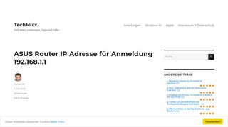 
                            6. ASUS Router IP Adresse für Anmeldung 192.168.1.1