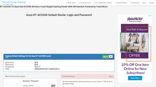 
                            2. Asus RT-AC5300 Default Router Login and Password