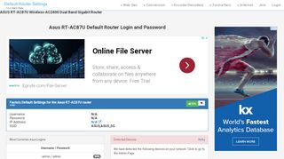 
                            5. Asus RT-AC87U Default Router Login and Password