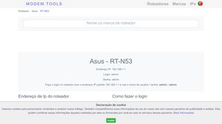 
                            1. Asus RT-N53 Login e senha padrão do roteador - modem.tools