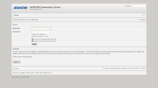 
                            9. ASUSTOR Community Forum • User Control Panel • Login